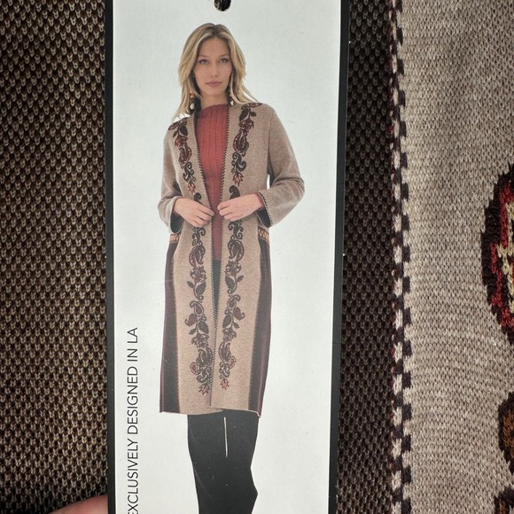 MAXSPORT Women's Cardigan Embroidered Pockets Boho Midi Long Sweater Size S - Picture 12 of 12